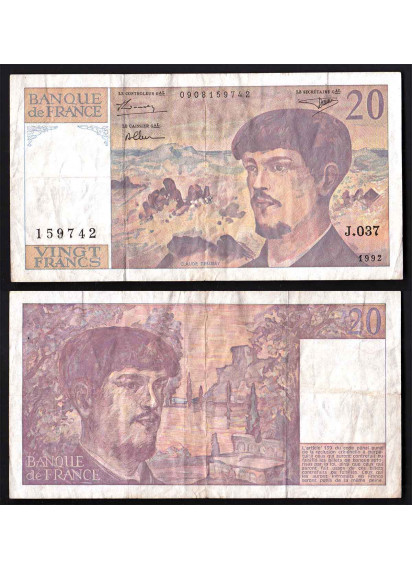 FRANCIA 20 Francs 1990-1993 Claude Debussy MB Vendita Multipla